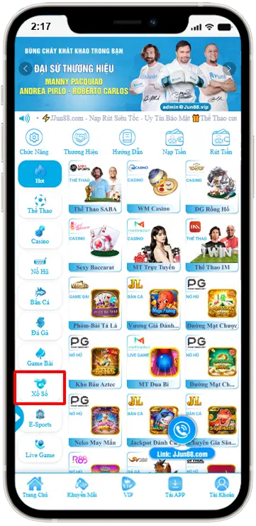 Bước 1: Truy cập trang chủ » Chọn mục Xổ Số